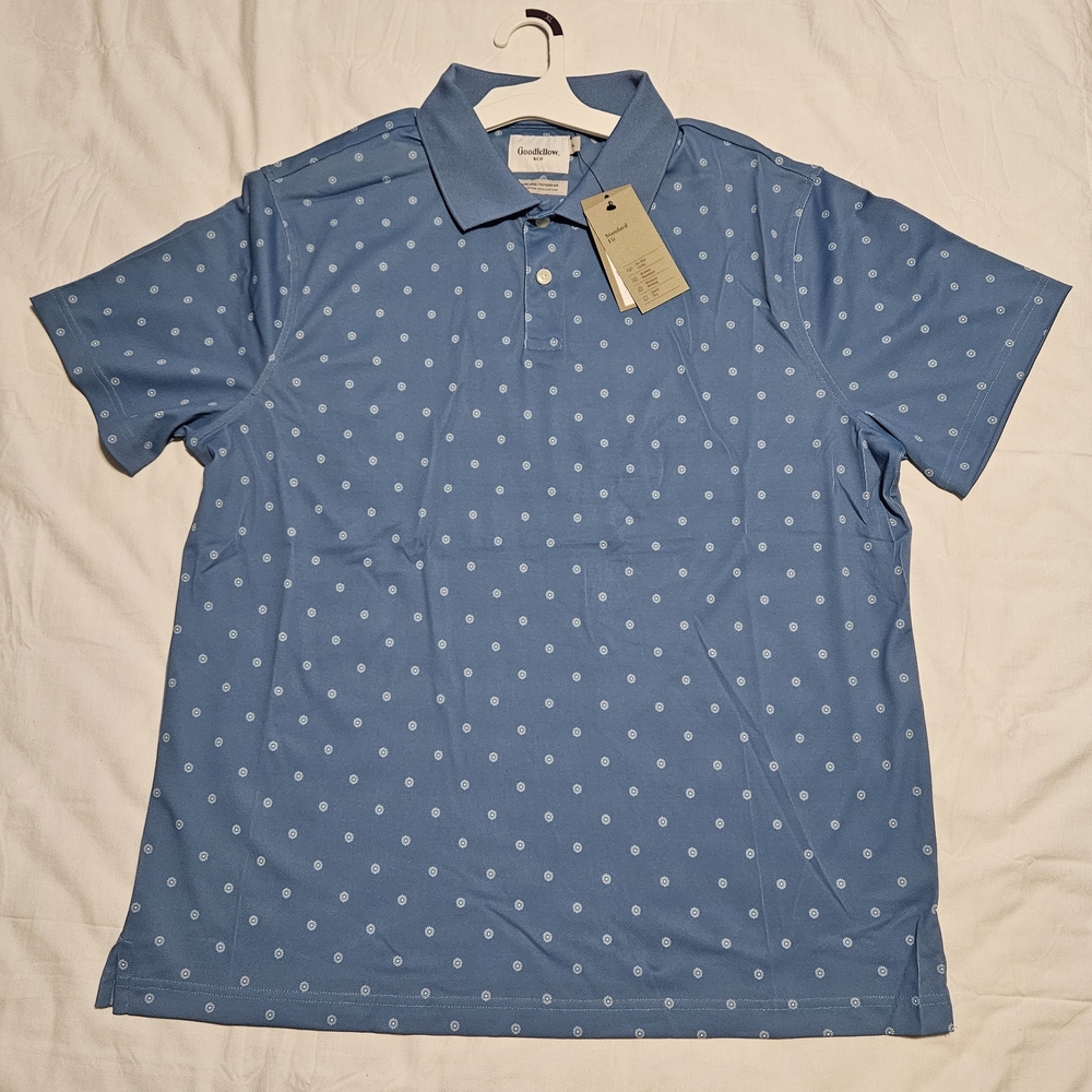 Blue With Flowers Men's Polo Shirt